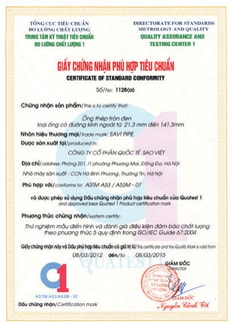 chứng nhận phù hợp  tiêu chuẩn -1128 (a)